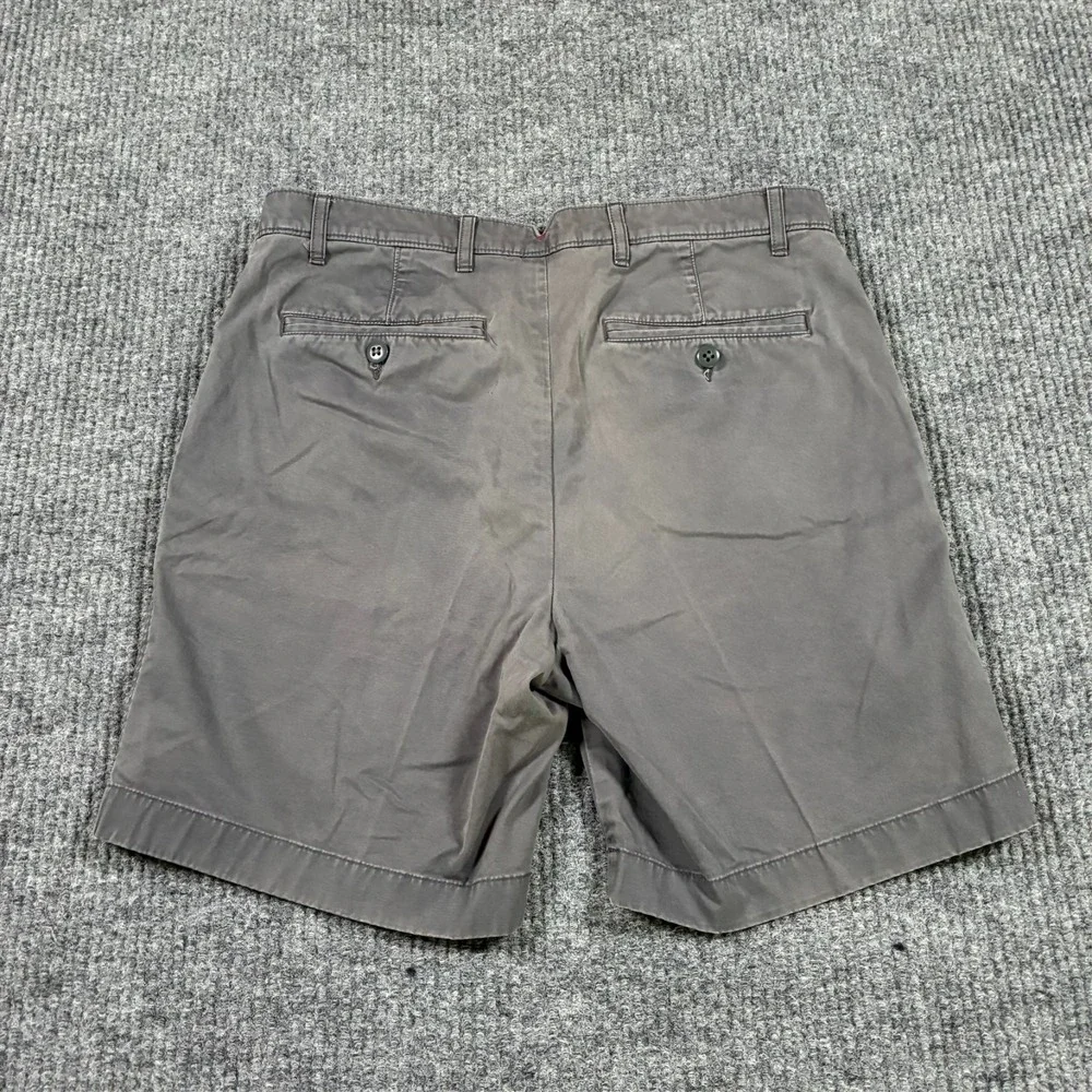 Cremieux 38 Mens Chino Shorts Size 32 Gray Stretch Cotton Flat Front Casual